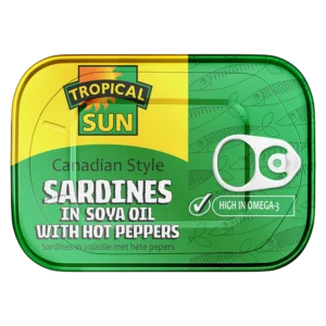 Hardyz Tropical Sun Sardines in Soya Oil with Hot Peppers (160g)